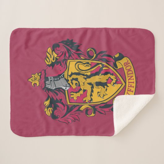 Harry Potter | Gryffindor Wappen Gold und Rot Sherpadecke (Vorderseite (Horizontal))