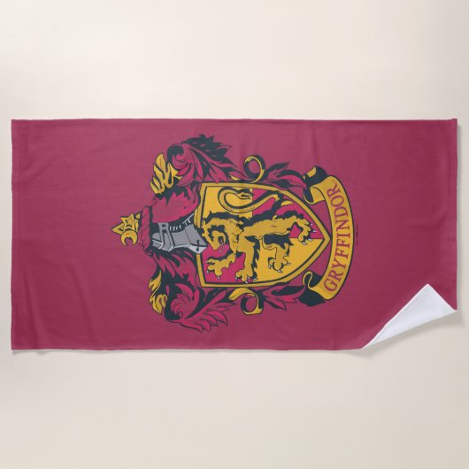 Harry Potter | Gryffindor Wappen Gold und Rot Strandtuch (Vorderseite)