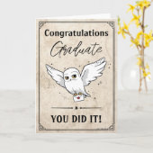 Harry Potter | Hedwig Abschluss Karte (Gelbe Blume)