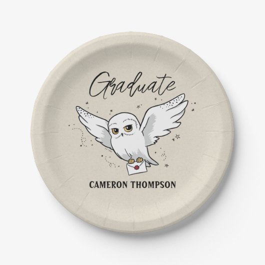 Harry Potter | Hedwig Abschlussfeier Pappteller (Vorderseite)