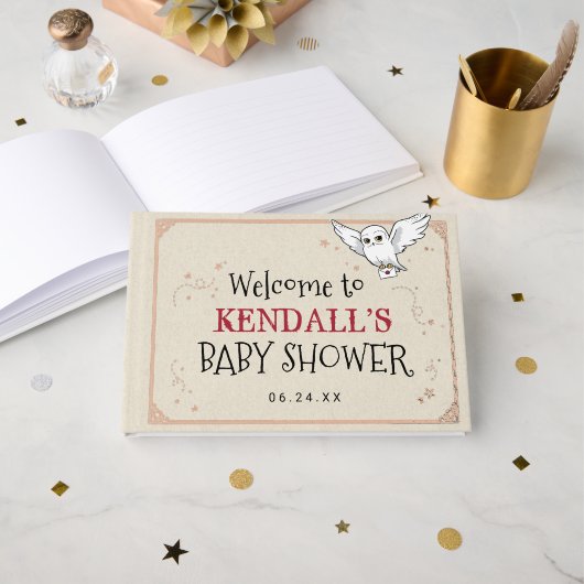 Harry Potter | Hedwig Baby Shower Gästebuch (Vorderseite Offen)