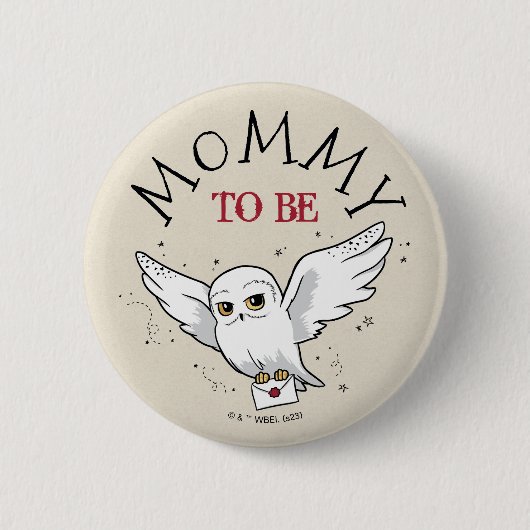 Harry Potter | Hedwig Baby Shower werdende Mommy Button (Vorderseite)
