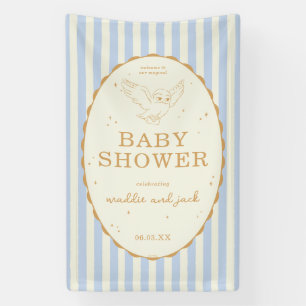 Harry Potter Hedwig Blau gestreift Baby Shower Banner