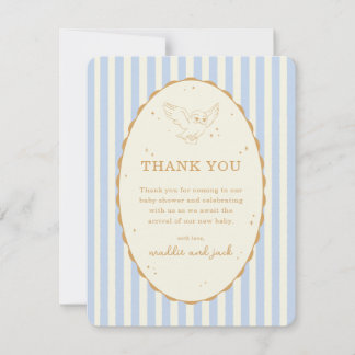 Harry Potter Hedwig Blau Gestreift Baby Shower Dankeskarte