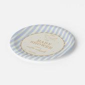 Harry Potter Hedwig Blau Gestreift Baby Shower Pappteller (Schrägansicht)