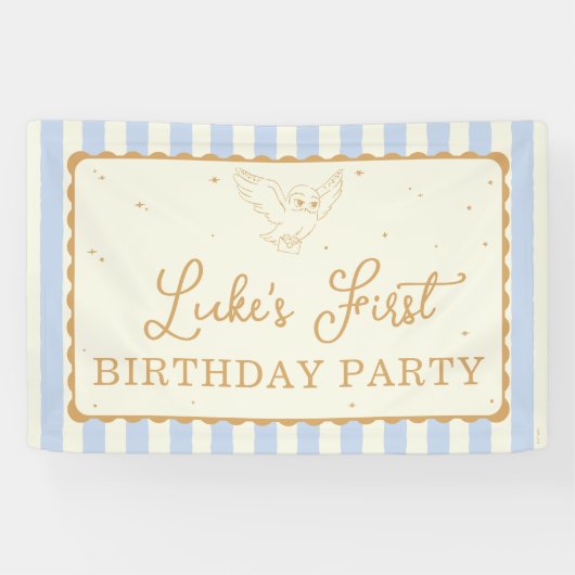 Harry Potter Hedwig Blau gestreift Geburtstag Banner (Horizontal)