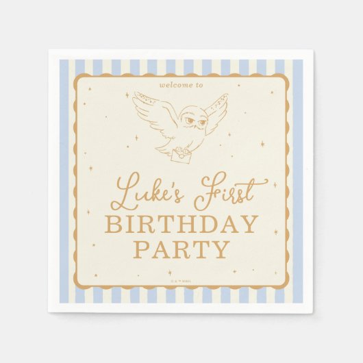 Harry Potter Hedwig Blue Magical Birthday Serviette (Vorderseite)