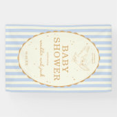 Harry Potter Hedwig Blue Stripe Baby Shower Banner (Horizontal)