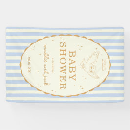 Harry Potter Hedwig Blue Stripe Baby Shower Banner