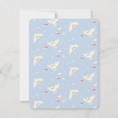 Harry Potter Hedwig Blue Stripe Baby Shower Dankeskarte (Rückseite)