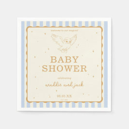 Harry Potter Hedwig Blue Stripe Baby Shower Serviette