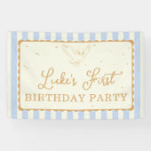 Harry Potter Hedwig Blue Stripe Birthday Banner (Horizontal)