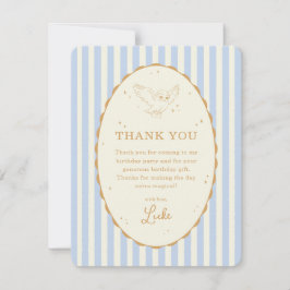 Harry Potter Hedwig Blue Stripe Birthday Dankeskarte