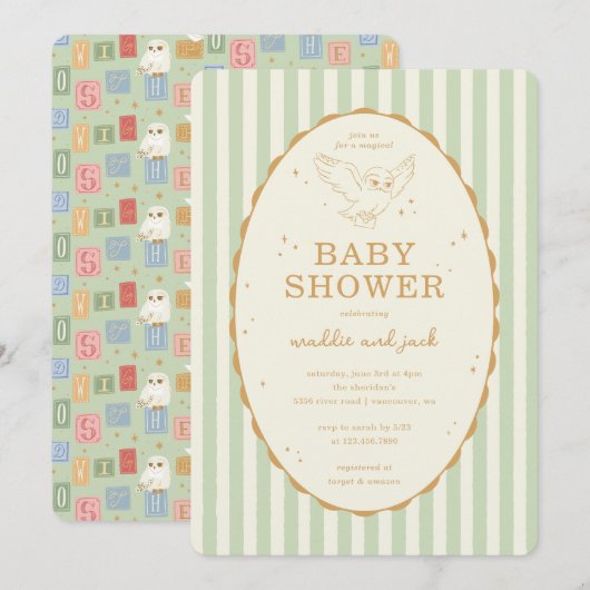 Harry Potter Hedwig Gender Neutral Baby Shower Einladung (Vorne/Hinten)