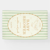 Harry Potter Hedwig Green Stripe Baby Shower Banner (Horizontal)