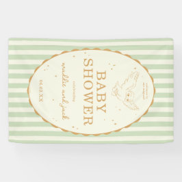 Harry Potter Hedwig Green Stripe Baby Shower Banner