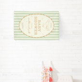 Harry Potter Hedwig Green Stripe Baby Shower Banner (InSitu)