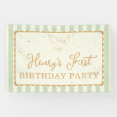 Harry Potter Hedwig Green Stripe Birthday Banner (Horizontal)
