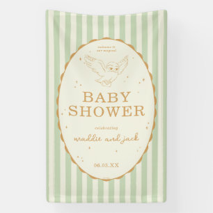 Harry Potter Hedwig Grün gestreift Baby Shower Banner