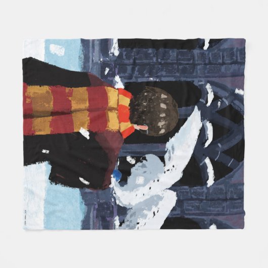 HARRY POTTER™ & Hedwig im Schnee Fleecedecke (Vorderseite (Horizontal))