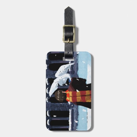 HARRY POTTER™ & Hedwig im Schnee Gepäckanhänger (Vorderseite vertikal)