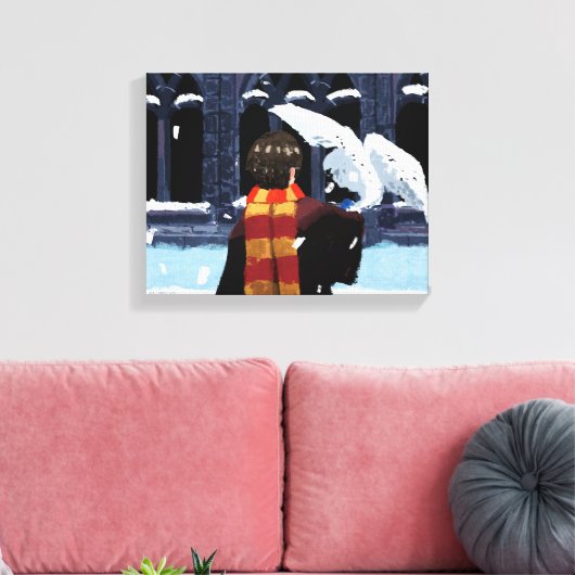 HARRY POTTER™ & Hedwig im Schnee Leinwanddruck (Insitu (Wohnzimmer))