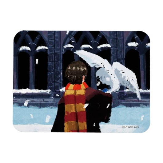 HARRY POTTER™ & Hedwig im Schnee Magnet (Horizontal)