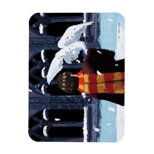HARRY POTTER™ & Hedwig im Schnee Magnet (Vertikal)
