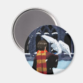 HARRY POTTER™ & Hedwig im Schnee Magnet (Vorderseite/Rückseite)