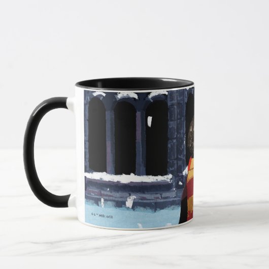 HARRY POTTER™ & Hedwig im Schnee Tasse (Links)