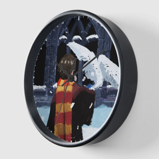 HARRY POTTER™ & Hedwig im Schnee Uhr (Winkel)