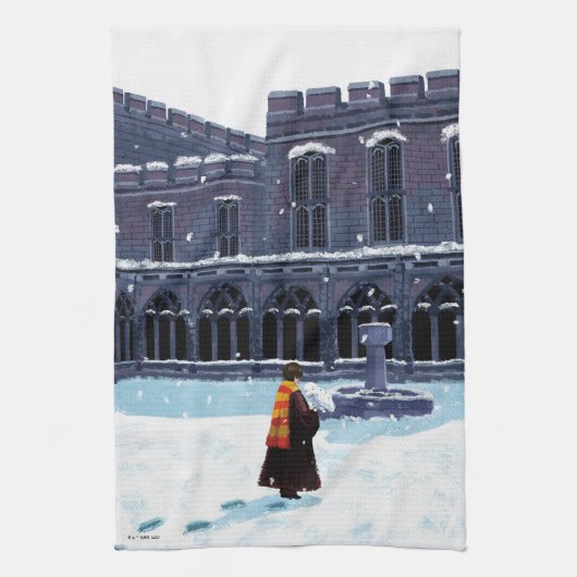 HARRY POTTER™ & Hedwig in HOGWARTS™ Hof Geschirrtuch (Vertikal)