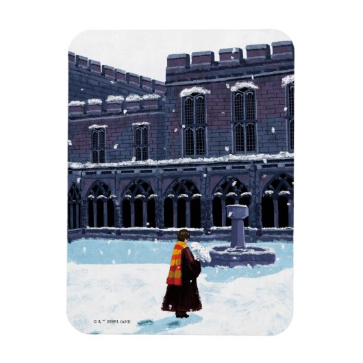 HARRY POTTER™ & Hedwig in HOGWARTS™ Hof Magnet (Vertikal)