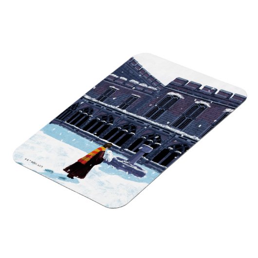 HARRY POTTER™ & Hedwig in HOGWARTS™ Hof Magnet (Linke Seite)