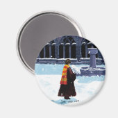 HARRY POTTER™ & Hedwig in HOGWARTS™ Hof Magnet (Vorderseite/Rückseite)