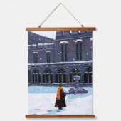 HARRY POTTER™ & Hedwig in HOGWARTS™ Hof Wandteppich Mit Holzrahmen (Vorderseite)