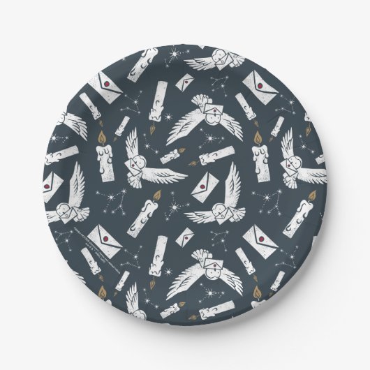 HARRY POTTER™ Hedwig liefert Briefe Muster Pappteller (Vorderseite)