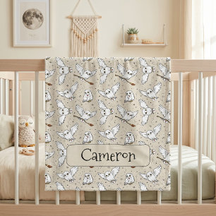 Harry Potter Hedwig-Muster - Babyparty Fleecedecke