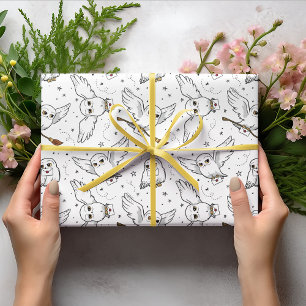 Harry Potter   Hedwig-Muster - Babyparty Geschenkpapier