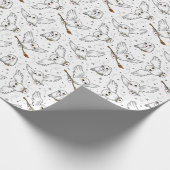 Harry Potter | Hedwig-Muster - Babyparty Geschenkpapier (Ecke)