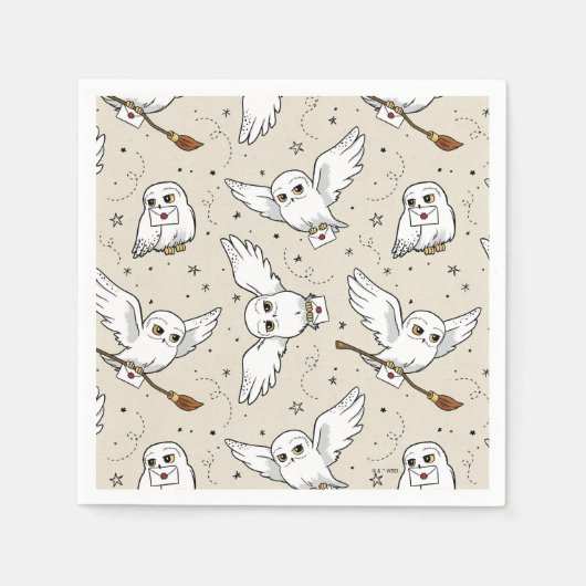 Harry Potter | Hedwig-Muster - Babyparty Serviette (Vorderseite)