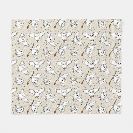Harry Potter | Hedwig Pattern - Baby Shower Fleecedecke (Vorderseite (Horizontal))