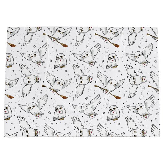 Harry Potter | Hedwig Pattern - Babydusche Große Geschenktüte (Vorderseite)