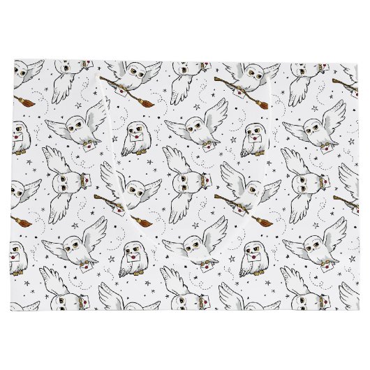 Harry Potter | Hedwig Pattern - Babydusche Große Geschenktüte (Rückseite)