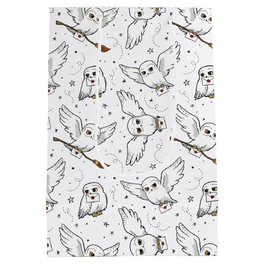 Harry Potter | Hedwig Pattern - Babydusche Mittlere Geschenktüte (Rückseite)