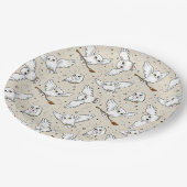 Harry Potter | Hedwig Pattern - Babydusche Pappteller (Schrägansicht)