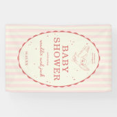 Harry Potter Hedwig Pink Stripe Baby Shower Banner (Horizontal)