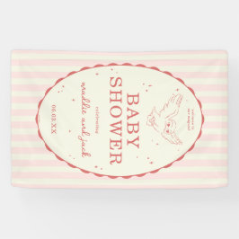 Harry Potter Hedwig Pink Stripe Baby Shower Banner