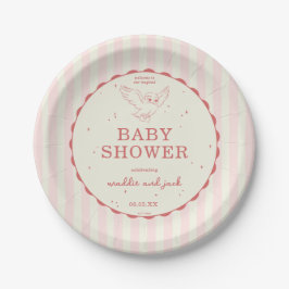 Harry Potter Hedwig Pink Stripe Baby Shower Pappteller