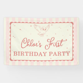 Harry Potter Hedwig Pink Stripe Birthday Banner